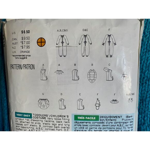 Butterick Sewing pattern 5142 clown bunny witch turtle costume - Picture 4 of 6